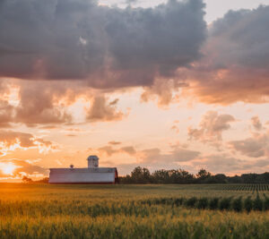 A farm landscape in Ohio representing landownership with mineral and surface rights."